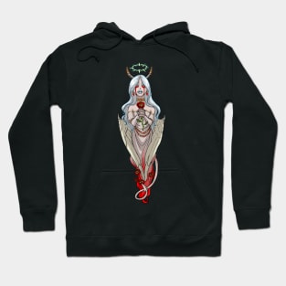 Demoness Demon Girl White Wings and Roses MONSTER GIRLS Series I Hoodie